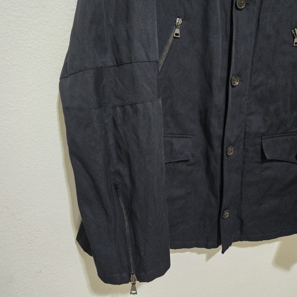 JOHN VARVATOS Mens Dark Navy Blue Utility Field Jacket Sz EU 52 / US 42 (Large) - Picture 7 of 16
